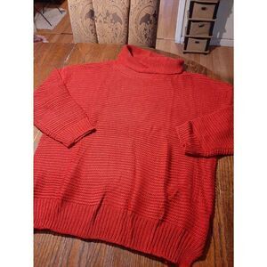 New XXL Red Long Sleeve Turtleneck Pullover Acrylic Knit Sweater NWT